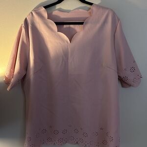 Scalloped Pink Women's Top
